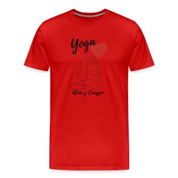 Yoga Soul und Heart Serie - Männer Premium Bio T-Shirt - Rot - Vorne - Damien (186cm)