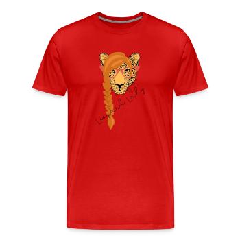 Dame Léopard - T-shirt bio Premium Homme - rouge - Devant - Damien (186cm)