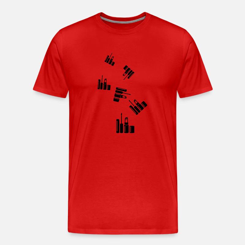 Make Up Kosmetik Icon - Männer Premium Bio T-Shirt - Rot