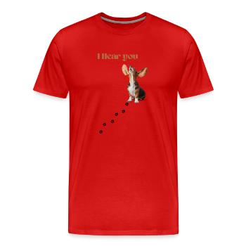 I Hear you - Männer Premium Bio T-Shirt - Rot - Vorne - Damien (186cm)