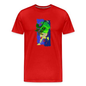 Musique drôle jazz retro song hipster vinyl party - T-shirt bio Premium Homme - rouge - Devant - Damien (186cm)