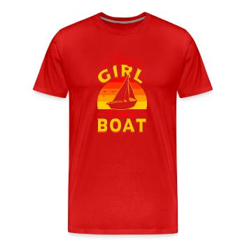 Petite fille École de voile petit bateau mer Baltique - T-shirt bio Premium Homme - rouge - Devant - Damien (186cm)