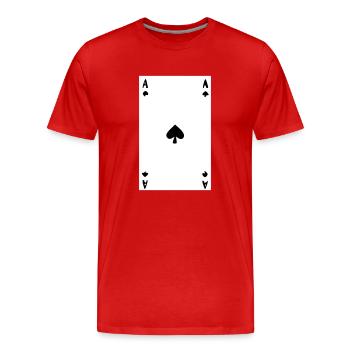 Ace Leaf - Image - T-shirt bio Premium Homme - rouge - Devant - Damien (186cm)