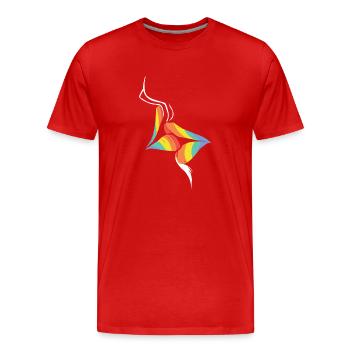 Küssen Lippen - Pride Diversity - Männer Premium Bio T-Shirt - Rot - Vorne - Damien (186cm)