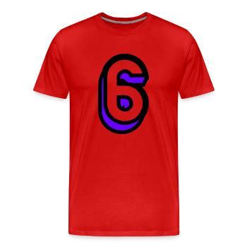 6 JAHRE. 6-jähriges Jubiläum. GEBURTSTAG 6 JAHRE. 6 - Männer Premium Bio T-Shirt - Rot - Vorne - Damien (186cm)