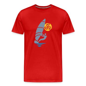 Tribal windsurfing - Men's Premium Organic T-Shirt - red - Front - Damien (186cm)