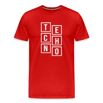 Musique Techno Square - T-shirt bio Premium Homme - rouge - Devant - Damien (186cm)