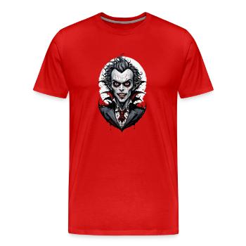 un vampire souriant 1 - T-shirt bio Premium Homme - rouge - Devant - Damien (186cm)