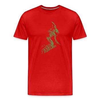 Beautiful female paint art zebra colorful woman - Men's Premium Organic T-Shirt - red - Front - Damien (186cm)