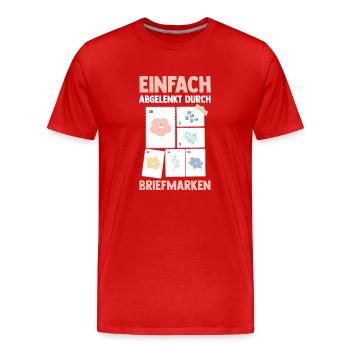 Philatelie Briefmarkensammlung Briefmarkensammler - Männer Premium Bio T-Shirt - Rot - Vorne - Damien (186cm)