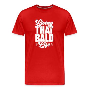 Bald Head Baldness Beard Bald Head - Men's Premium Organic T-Shirt - red - Front - Damien (186cm)