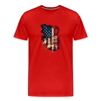 L’Amérique du grunge - T-shirt bio Premium Homme - rouge - Devant - Damien (186cm)