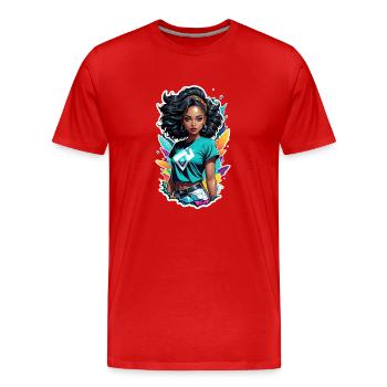 Afro Frau - Schönheit - Männer Premium Bio T-Shirt - Rot - Vorne - Damien (186cm)