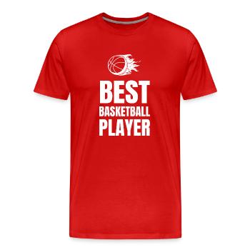 Basket-ball - T-shirt bio Premium Homme - rouge - Devant - Damien (186cm)