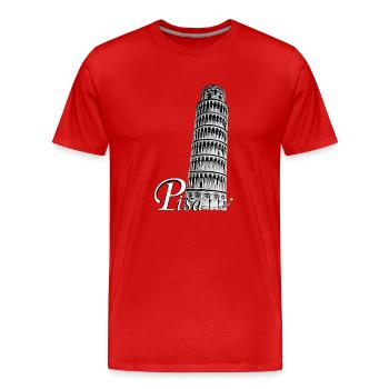 Schiefe Turm von Pisa - Männer Premium Bio T-Shirt - Rot - Vorne - Damien (186cm)