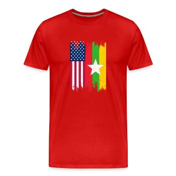 Myanmar Flagge Asien Birma Burma Urlaub - Männer Premium Bio T-Shirt - Rot - Vorne - Damien (186cm)