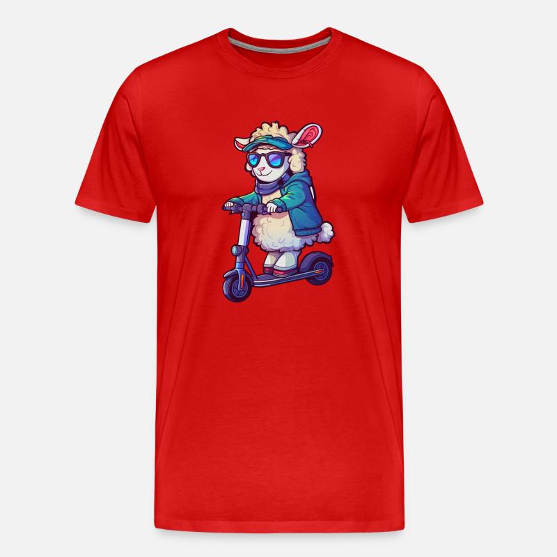 Schaf Roller - Männer Premium Bio T-Shirt - Rot