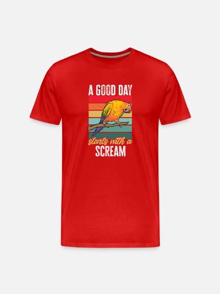 Parakeet, Parrot, Parakeet, Bird - Men's Premium Organic T-Shirt - red