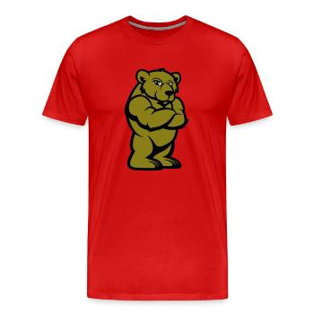 Bear Comic Brown Bear - Men's Premium Organic T-Shirt - red - Front - Damien (186cm)