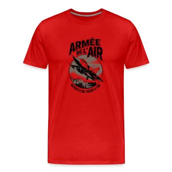 Armée de l'air - T-shirt bio Premium Homme - rouge - Devant - Damien (186cm)