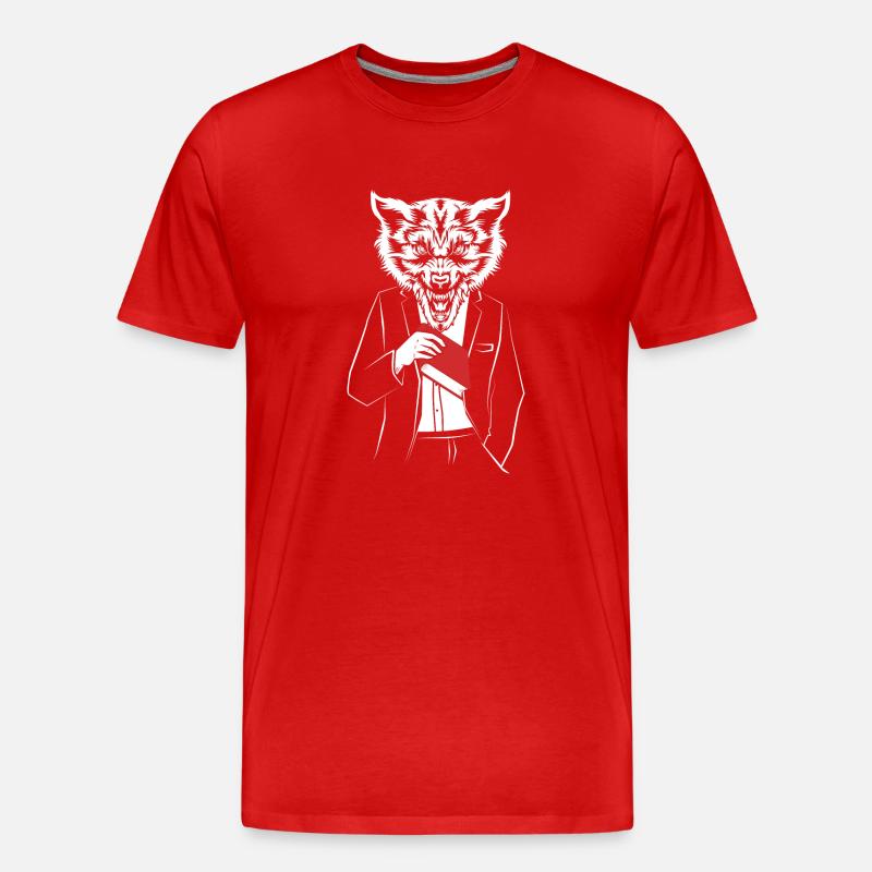 Werwolf - Männer Premium Bio T-Shirt - Rot