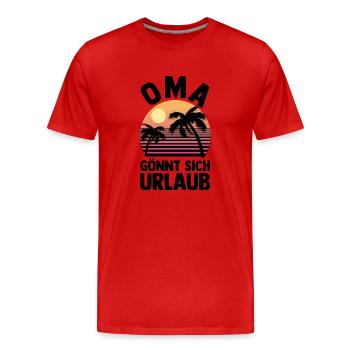 Vacancier Grand-mère Mamie - T-shirt bio Premium Homme - rouge - Devant - Damien (186cm)