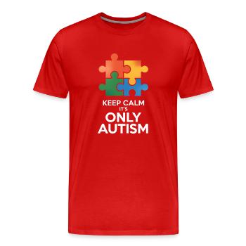 Autisme - T-shirt bio Premium Homme - rouge - Devant - Damien (186cm)