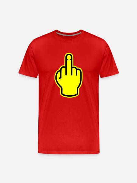 Middle Finger Hand Provocative - Men's Premium Organic T-Shirt - red