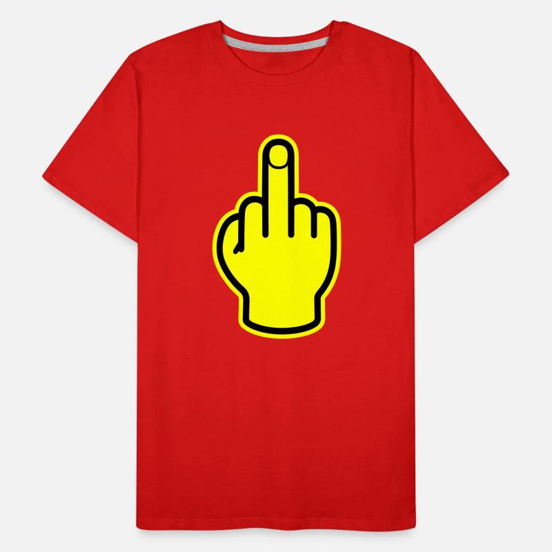 Middle Finger Hand Provocative Men's Premium Organic T-Shirt
