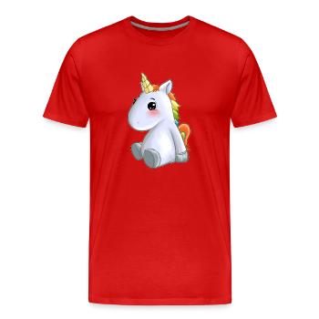 douce crinière colorée licorne - T-shirt bio Premium Homme - rouge - Devant - Damien (186cm)