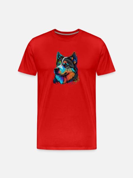 NICE HUSKY - Men's Premium Organic T-Shirt - red