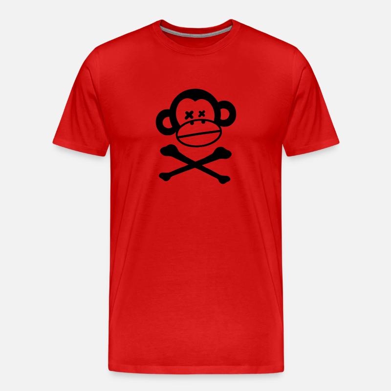 Skull Ape - Männer Premium Bio T-Shirt - Rot