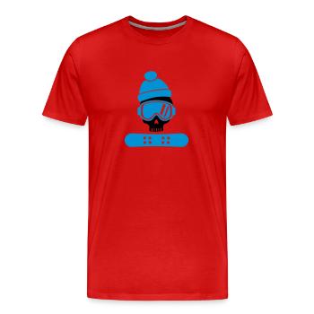Snowboard - T-shirt bio Premium Homme - rouge - Devant - Damien (186cm)