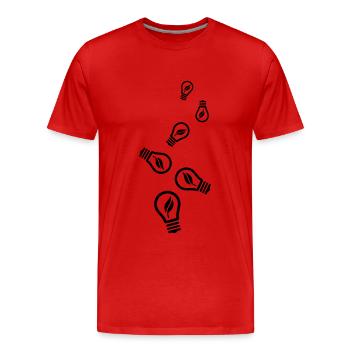 Icône d’ampoule - T-shirt bio Premium Homme - rouge - Devant - Damien (186cm)