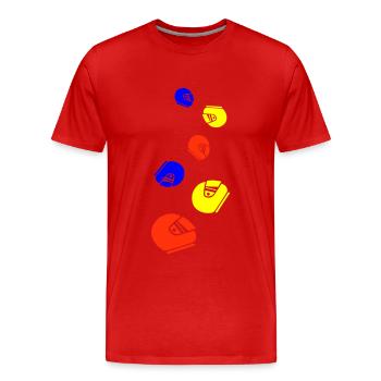 Pilote de course à la barre de la course Bunt - T-shirt bio Premium Homme - rouge - Devant - Damien (186cm)
