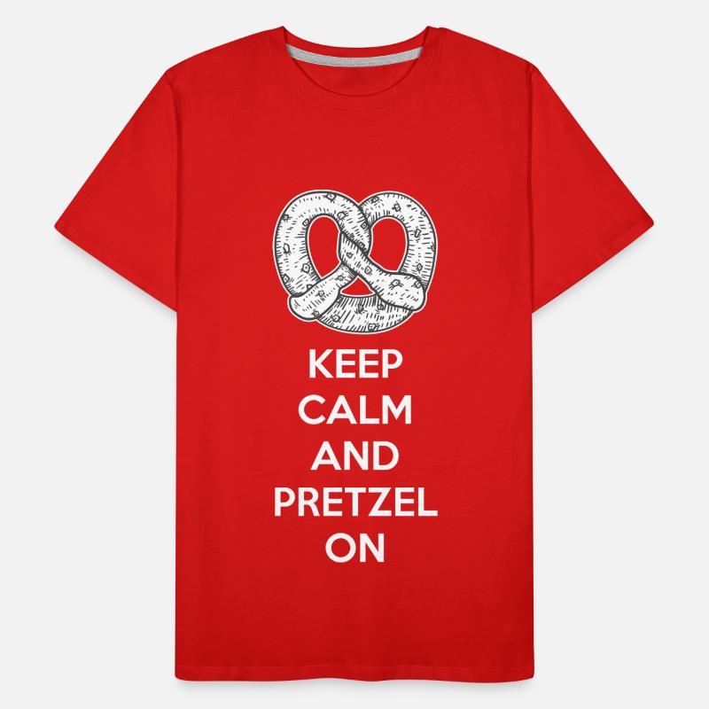 Pretzel Saying Keep Calm Pretzels Bakery Baker Men's Premium Organic T-Shirt