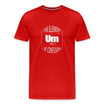 Tableau périodique - T-shirt bio Premium Homme - rouge - Devant - Damien (186cm)