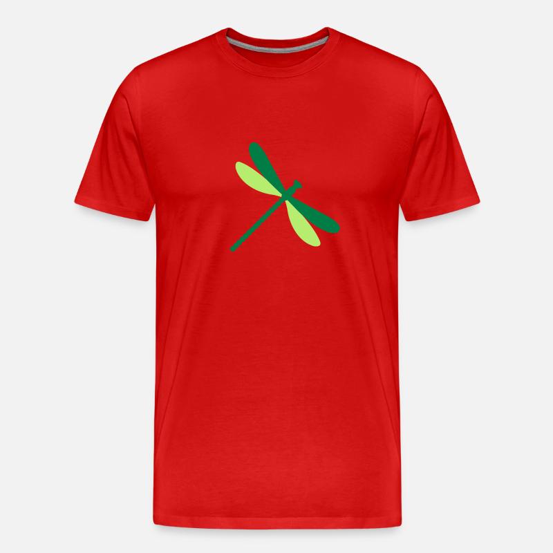 Libelle - Männer Premium Bio T-Shirt - Rot