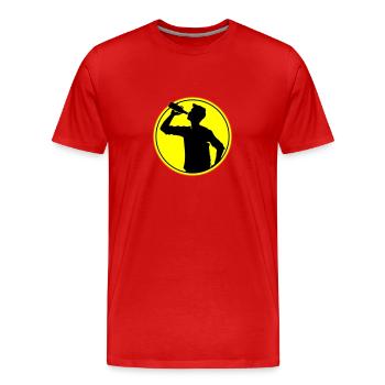 Buveur Bière Silhouette - T-shirt bio Premium Homme - rouge - Devant - Damien (186cm)