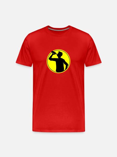 Drinker Beer Silhouette - Men's Premium Organic T-Shirt - red