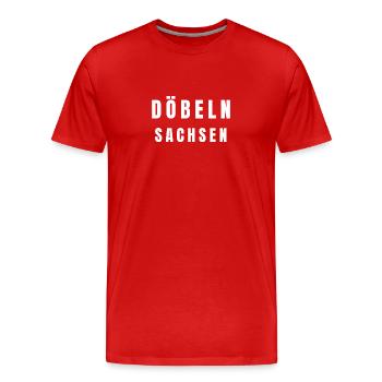 Döbeln, Saxe - T-shirt bio Premium Homme - rouge - Devant - Damien (186cm)