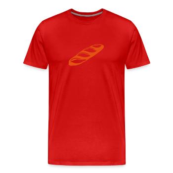 baguette pain 1 - T-shirt bio Premium Homme - rouge - Devant - Damien (186cm)