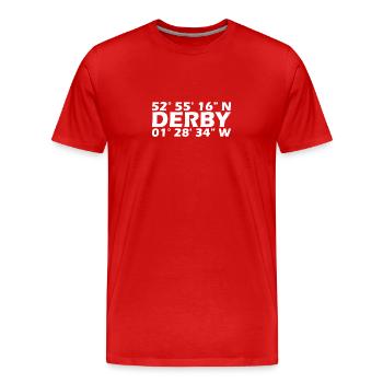 Derby Coordinates - Men's Premium Organic T-Shirt - red - Front - Damien (186cm)