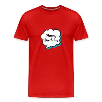 ALLES GUTE ZUM GEBURTSTAG. ALLES GUTE ZUM GEBURTSTAG. JAHRESTAG. - Männer Premium Bio T-Shirt - Rot - Vorne - Damien (186cm)