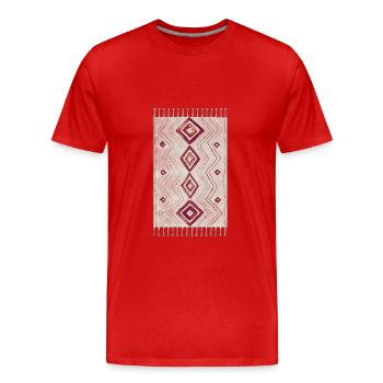 Tapis marocain dessiné à la main - T-shirt bio Premium Homme - rouge - Devant - Damien (186cm)