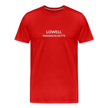 Lowell Massachusetts USA - Männer Premium Bio T-Shirt - Rot - Vorne - Damien (186cm)