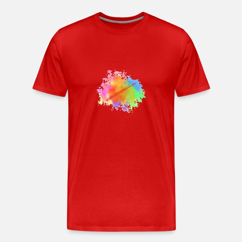 Flötist Querflöte - Männer Premium Bio T-Shirt - Rot