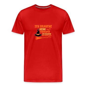 Witch Witch Broom Witch Costume Halloween - Men's Premium Organic T-Shirt - red - Front - Damien (186cm)