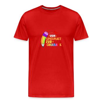 Kindergarten graduates school start school child enrollment - Men's Premium Organic T-Shirt - red - Front - Damien (186cm)