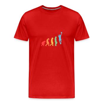 Basketballspieler Evolution Basketball - Männer Premium Bio T-Shirt - Rot - Vorne - Damien (186cm)